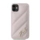 Karl Lagerfeld dėklas iPhone 11 / XR Diagonal Quilted Script, rožinis