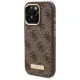 Guess dėklas iPhone 16 Pro Max su MagSafe 4G Logo Plate, rudas