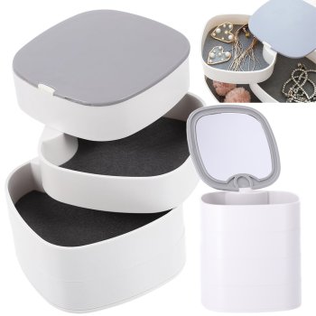 4 Tier Jewelry Box Organizer with Mirror