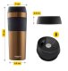4Fizjo Mountain Goat Travel Thermal Mug, 450 ml, Brown