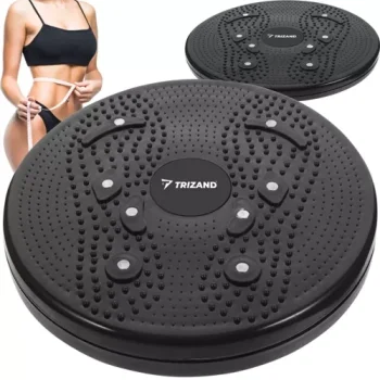 Trizand Twister Rotating Exercise Board with Massage Nubs and Magnets, Black