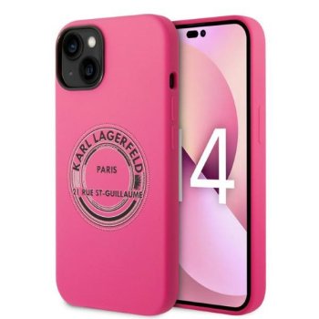 Karl Lagerfeld Silicone RSG dėklas iPhone 14 Plus telefonui (Rožinis)