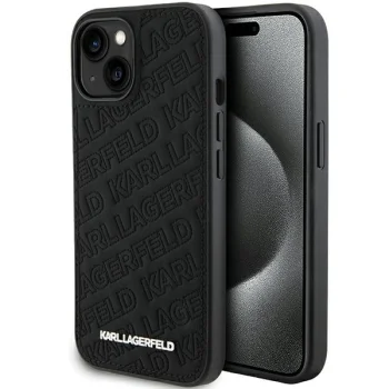 Karl Lagerfeld dėklas iPhone 15 Plus / 14 Plus Quilted K Pattern, juodas