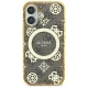 Guess dėklas iPhone 16 telefonui IML Peony On 4G Background MagSafe, rudas