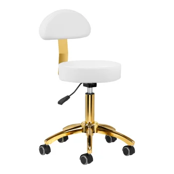 Activeshop AM-304G Kosmetologinė kėdė Balta/Auksinė