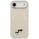 Karl Lagerfeld Karl & Choupette Pins MagSafe dėklas, skirtas iPhone Air, smėlio spalvos
