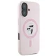 Karl Lagerfeld Silicone Karl&Choupette Heads Ring MagSafe dėklas iPhone 16, rožinis