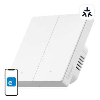 Išmanusis sieninis jungiklis Sonoff M5-2C-86W, 2 kanalų, Matter WiFi
