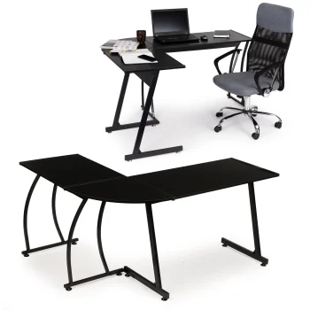 Modernhome Corner Computer Desk, Black