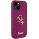 Guess Glitter Script Big 4G dėklas, skirtas iPhone 15, violetinis