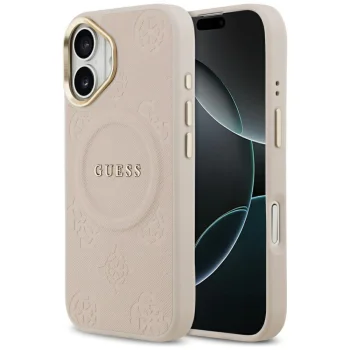 Guess Peony Hot Stamp MagSafe iPhone 17 Case - Pink