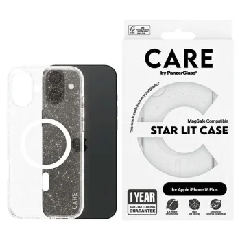 PanzerGlass iPhone 16 Plus Case CARE Flagship Star Lit, White (MagSafe)