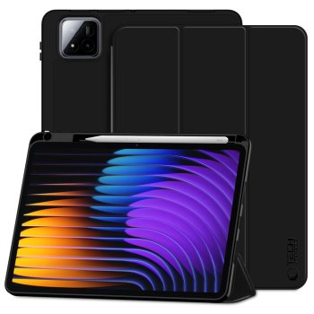 Tech-Protect SmartCase Pen atverčiamasis dėklas, skirtas Xiaomi Pad 7 / 7 Pro, juodas