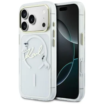 Karl Lagerfeld IML Choupettes dėklas iPhone 17 Pro Max, permatomas