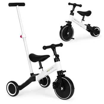 ECOTOYS „du viename“ vaikiškas triratukas ir balansinis dviratukas, baltas