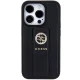 Guess Grip Stand 4G Saffiano Strass dėklas, skirtas iPhone 15 Pro Max, juodas