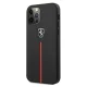 Ferrari dėklas „iPhone 12 Pro Max Off Track Leather Nylon Stripe“, juodas