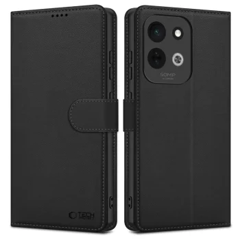 Atverčiamas dėklas Tech-Protect Wallet skirtas Xiaomi Redmi 17 4G / 5G, juodas