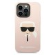 Karl Lagerfeld Silicone Karl Head dėklas iPhone 14 Pro Max, rožinis