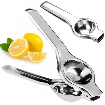Metalinė rankinė sulčiaspaudė citrinoms ir citrusiniams vaisiams, 20.5 cm, sidabrinė