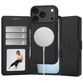 Tech-Protect Wallet MagSafe atverčiamas dėklas iPhone 17 / 18 Pro Max, Matte Black