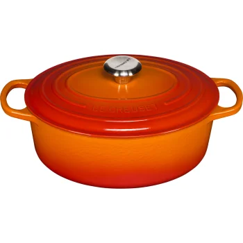 Ovalus ketaus puodas Le Creuset Signature 29 cm 4.7 l, oranžinis