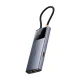 USB šakotuvas Baseus Metal Gleam Series II 6-in-1, juodas