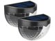 Solar Powered LED Wall Lights with Dusk Sensor for Garden, 2 Pack, Black