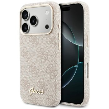 Guess 4G Script MagSafe dėklas iPhone 17 Pro telefonui, rožinis