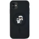 Karl Lagerfeld dėklas iPhone 11 / XR Silicone Karl & Choupette MagSafe, juodas