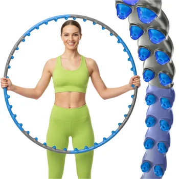 TRIZAND 00026347 masažinis lankas Hula Hoop 110cm, mėlynas/juodas