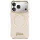 Guess IML Script Metal MagSafe dėklas iPhone 17 Pro Max, rožinis