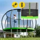 Sodo batutas 4Fizjo PRO su apsauginiu tinklu, 435 cm (14FT), žalias/juodas