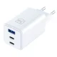 Įkroviklis 3mk Hyper GaN 65W USB-C USB-A, baltas
