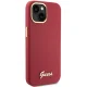 Guess Silicone Script Metal Logo & Frame dėklas iPhone 15 telefonui, raudonas