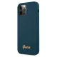 Guess Silicone Vintage dėklas iPhone 12 Pro Max, mėlynas