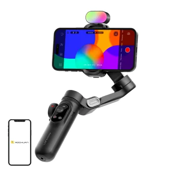 Aochuan Smart X Pro trijų ašių stabilizatorius su RGB apšvietimu, juodas