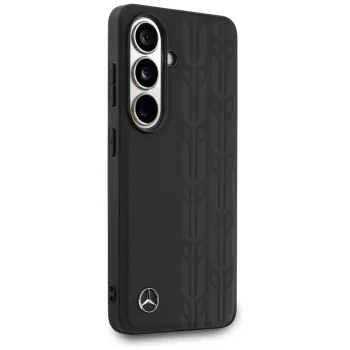 Mercedes-Benz Leather Laurel Leaves MagSafe Case for Samsung Galaxy S26 - Black
