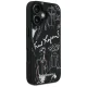 Karl Lagerfeld Grained Pattern & Logo MagSafe dėklas telefonui iPhone 16, juodas