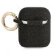 Guess Silicone Glitter dėklas, skirtas Apple AirPods 1 / 2 gen., juodas