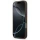 Guess dėklas iPhone 17 Pro telefonui Leather 4G Triangle Strass MagSafe, rudas
