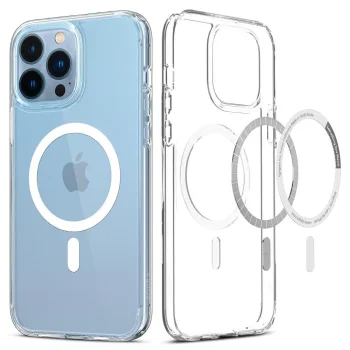 Spigen Ultra Hybrid MagSafe dėklas iPhone 13 Pro Max, baltas / skaidrus