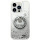 Karl Lagerfeld dėklas iPhone 14 Pro Max telefonui Liquid Glitter RSG, sidabrinis