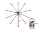Dekoratyvinis LED šviestuvas Fejerverkas RGB, valdymas programėle ir pultu, USB