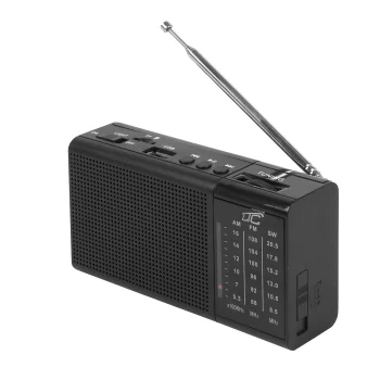 LTC REGA nešiojamasis radijas, FM AM SW, USB, TF, AUX, mini LED žibintuvėlis, juodas
