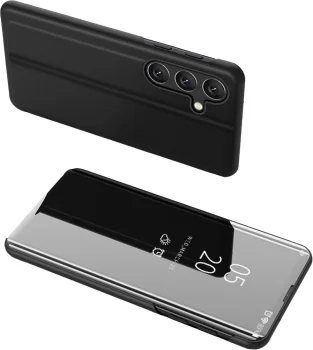 Atverčiamasis dėklas Clear View Case Samsung Galaxy A24 4G, juodas