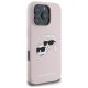 Karl Lagerfeld silikoninis Karl & Choupette MagSafe dėklas iPhone 16 Pro, rožinis