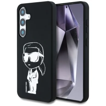 Karl Lagerfeld Silicone Graffiti Ikonik MagSafe Case for Samsung Galaxy S25 Black