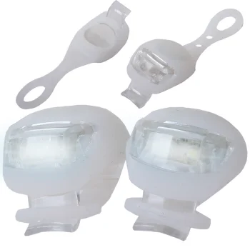 Silikoniniai priekiniai dviračio žibintai 2 LED, 2 vnt., balti
