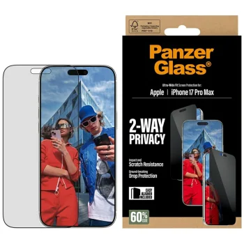 PanzerGlass Ultra-Wide Fit EasyAligner Privacy apsauginis stiklas iPhone 17 Pro Max